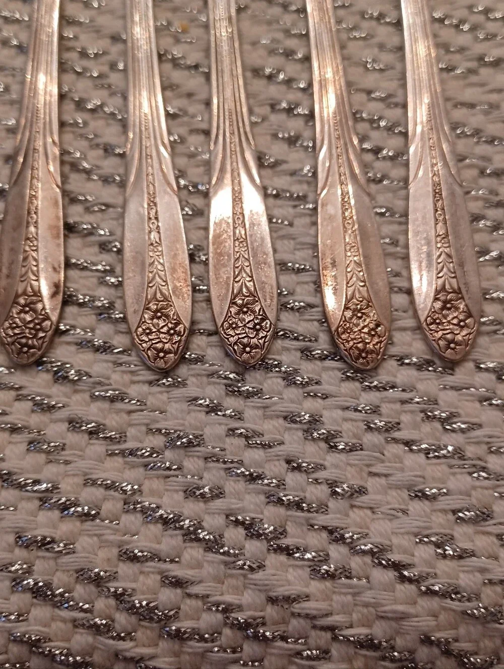 Antique National Silver Co 1930s Princess Royal Butter Spreader Knives Set Of 5